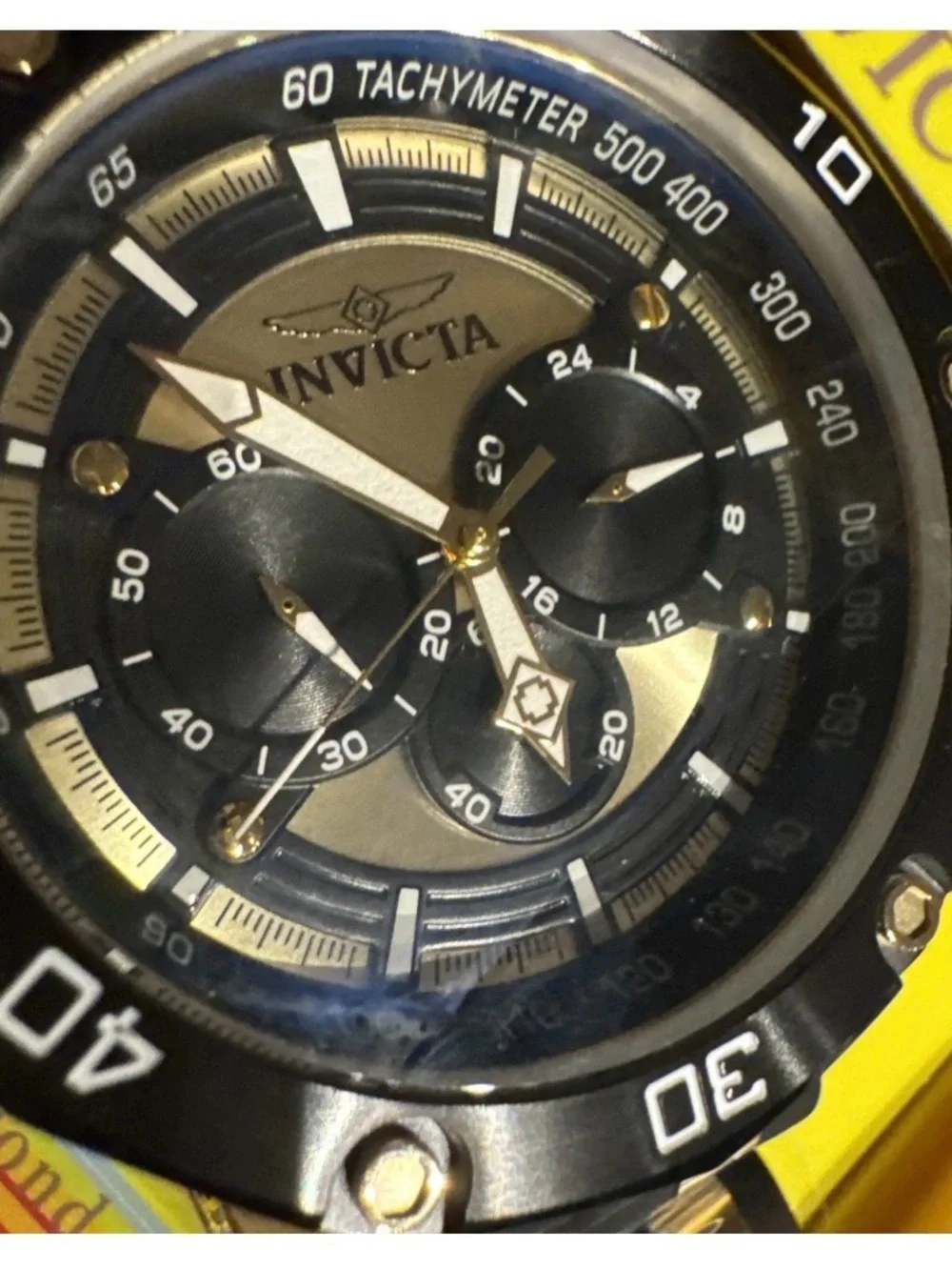 Invicta 28754 Pro Diver Men's Black and Gold Chronograph Watch